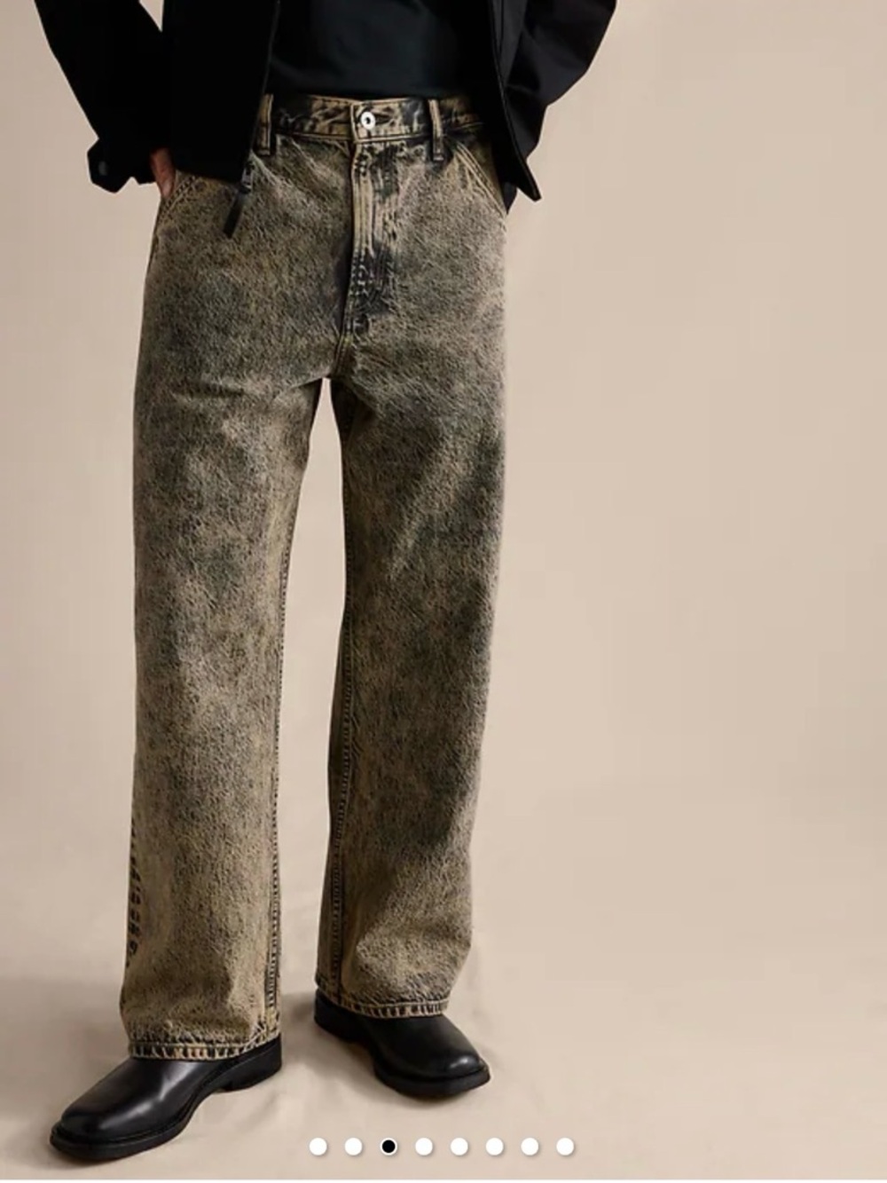 Banana Republic Loose Tan and Black Washed Jeans